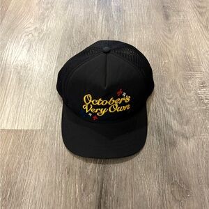 OVO October’s Very Own Black Mesh Trucker Hat Gold Embroidery Snapback Drake